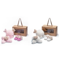 Ugg baby boots coffret cadeau avec laine Bean Bean et écharpe rose