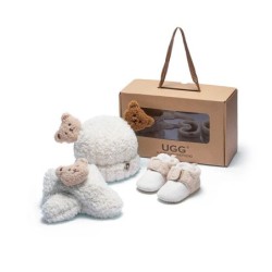 Ugg baby boots coffret cadeau avec laine Bean Bean et écharpe blanc