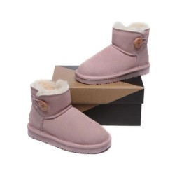 Ugg Mini bottes boutonnées en laine de mouton pour enfants Nolan rose