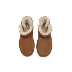 Ugg Mini bottes boutonnées en laine de mouton pour enfants Nolan Châtaigne
