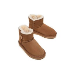 Ugg Mini bottes boutonnées en laine de mouton pour enfants Nolan Châtaigne