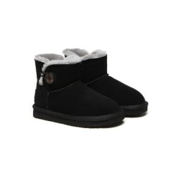Ugg Mini bottes boutonnées en laine de mouton pour enfants Nolan noir