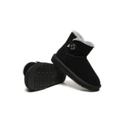 Ugg Mini bottes boutonnées en laine de mouton pour enfants Nolan noir