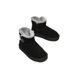 Ugg Mini bottes boutonnées en laine de mouton pour enfants Nolan noir