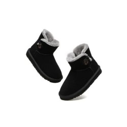 Ugg Mini bottes boutonnées en laine de mouton pour enfants Nolan noir