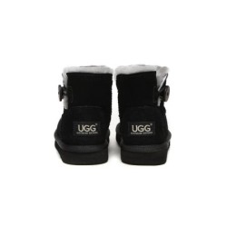 Ugg Mini bottes boutonnées en laine de mouton pour enfants Nolan noir