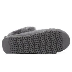 UGG Enfants en peau de mouton laine cheville pantoufles popo moccasins gris