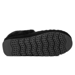 UGG Enfants en peau de mouton laine cheville pantoufles popo moccasins noir