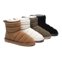 Ugg Mini bottes Puff en laine de mouton Châtaigne