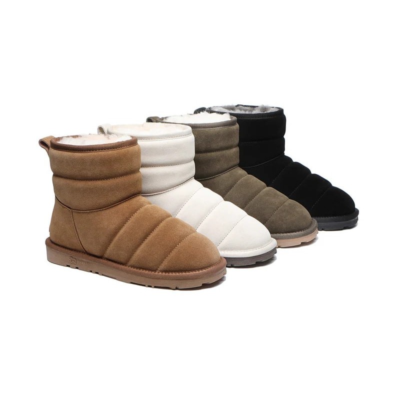Ugg Mini bottes Puff en laine de mouton Châtaigne