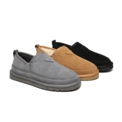 Ugg pantoufles en laine de mouton pour hommes marron