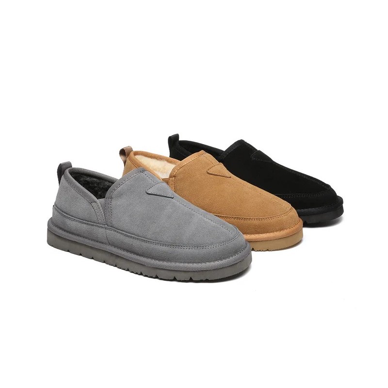 Ugg pantoufles en laine de mouton pour hommes marron
