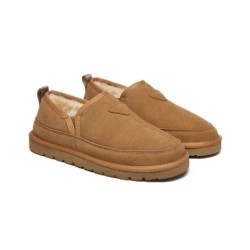 Ugg pantoufles en laine de mouton pour hommes marron