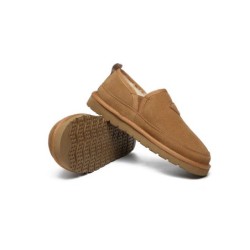 Ugg pantoufles en laine de mouton pour hommes marron