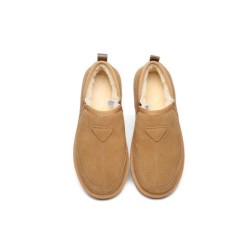 Ugg pantoufles en laine de mouton pour hommes marron