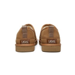 Ugg pantoufles en laine de mouton pour hommes marron