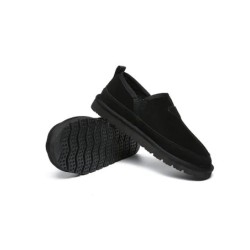 Ugg pantoufles en laine de mouton pour hommes noir