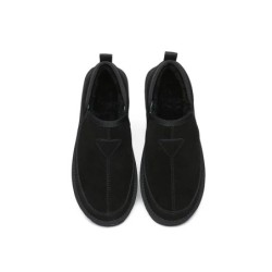 Ugg pantoufles en laine de mouton pour hommes noir
