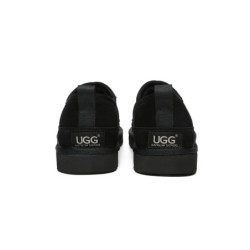 Ugg pantoufles en laine de mouton pour hommes noir