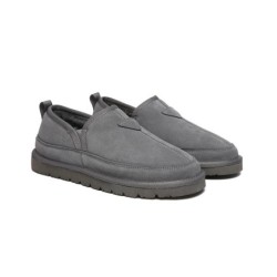 Ugg pantoufles en laine de mouton pour hommes gris