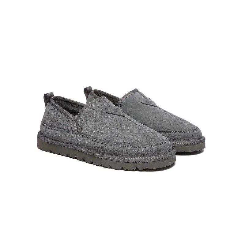 Ugg pantoufles en laine de mouton pour hommes gris