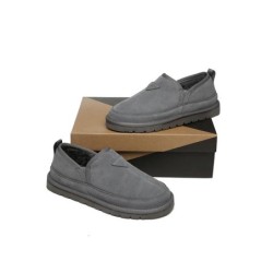 Ugg pantoufles en laine de mouton pour hommes gris