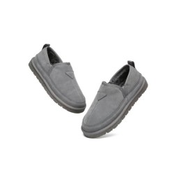 Ugg pantoufles en laine de mouton pour hommes gris