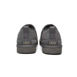 Ugg pantoufles en laine de mouton pour hommes gris