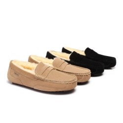 Ugg hommes en peau de mouton Casual moccasins marron