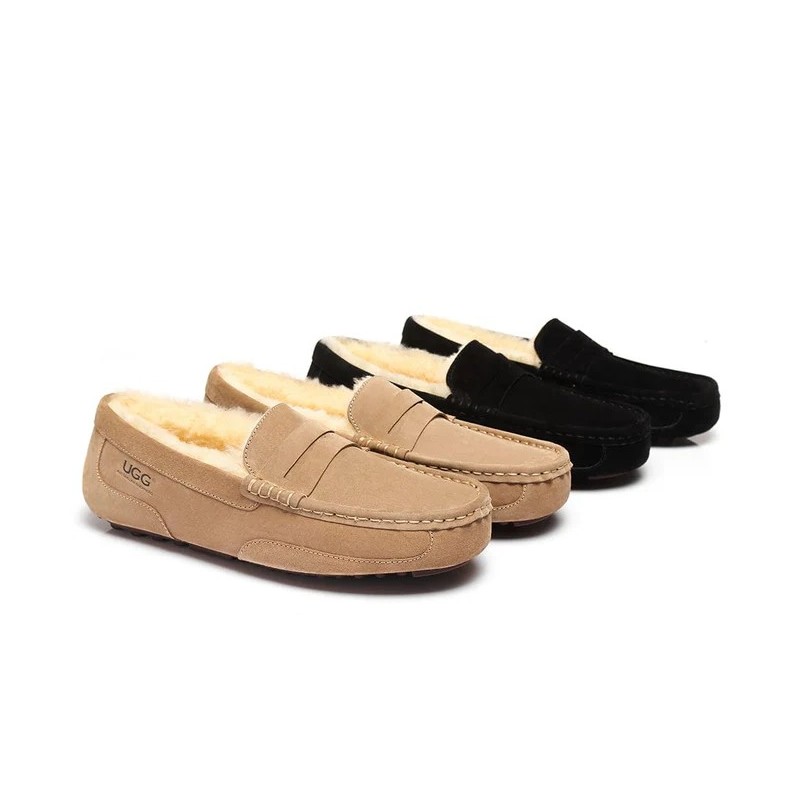 Ugg hommes en peau de mouton Casual moccasins marron