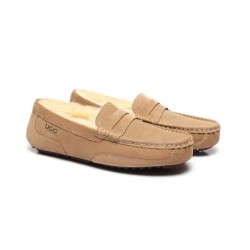 Ugg hommes en peau de mouton Casual moccasins marron