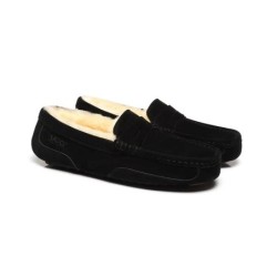 Ugg hommes en peau de mouton Casual moccasins noir