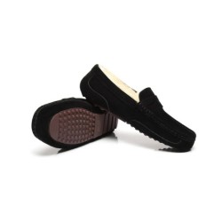 Ugg hommes en peau de mouton Casual moccasins noir