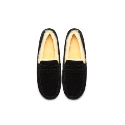 Ugg hommes en peau de mouton Casual moccasins noir