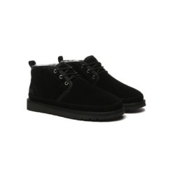 Ugg bottes décontractées en peau de mouton pour hommes Leonard noir