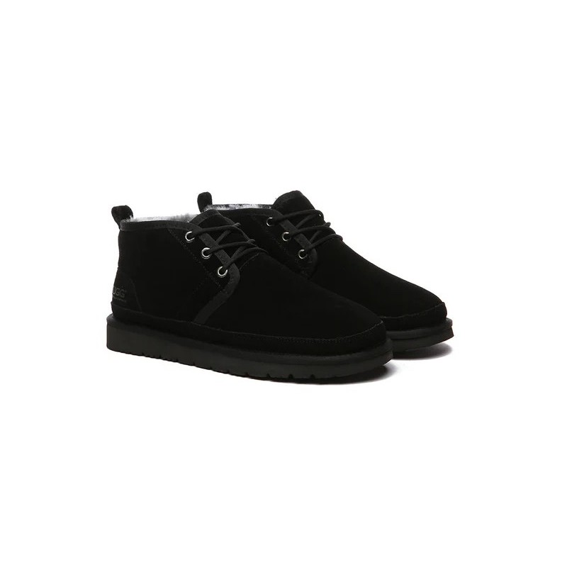 Ugg bottes décontractées en peau de mouton pour hommes Leonard noir