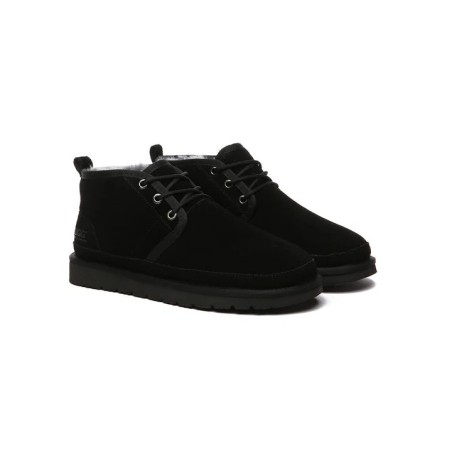 Ugg bottes décontractées en peau de mouton pour hommes Leonard noir