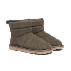 Ugg Mini bottes Puff en laine de mouton Vert armée