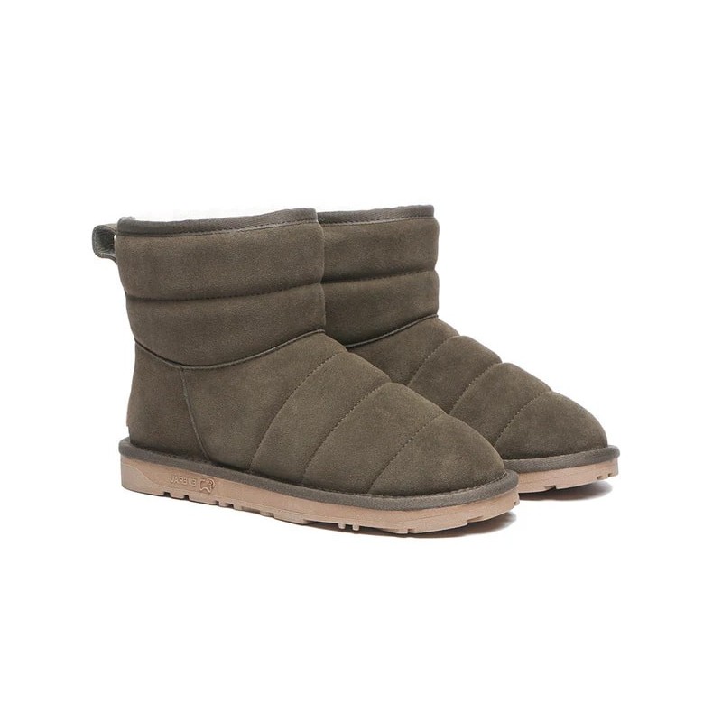 Ugg Mini bottes Puff en laine de mouton Vert armée