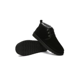 Ugg bottes décontractées en peau de mouton pour hommes Leonard noir