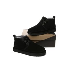 Ugg bottes décontractées en peau de mouton pour hommes Leonard noir