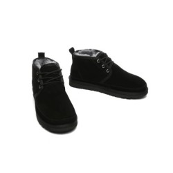 Ugg bottes décontractées en peau de mouton pour hommes Leonard noir