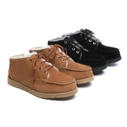 Ugg hommes en peau de mouton lacets cheville mocassins Ryan marron