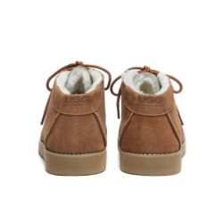 Ugg hommes en peau de mouton lacets cheville mocassins Ryan marron