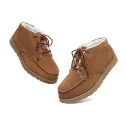 Ugg hommes en peau de mouton lacets cheville mocassins Ryan marron