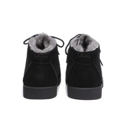 Ugg hommes en peau de mouton lacets cheville mocassins Ryan noir