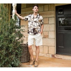 Everau hommes en peau de mouton mocassins à lacets Trekker brun