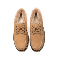Everau hommes en peau de mouton mocassins à lacets Trekker brun