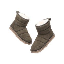 Ugg Mini bottes Puff en laine de mouton Vert armée