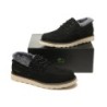 Everau hommes en peau de mouton mocassins à lacets Trekker noir